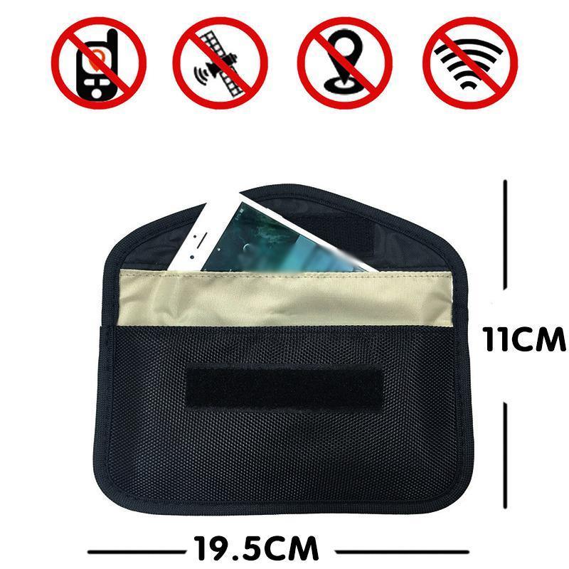 Automotive Decor: Car Key Case For Faraday Cage Fob Pouch Keyless RFID Blocking Bag - Coffee