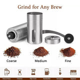 18.8cm Manual Coffee Bean Grinder Stainless Steel Hand Coffee Mill Ceramic Burr
