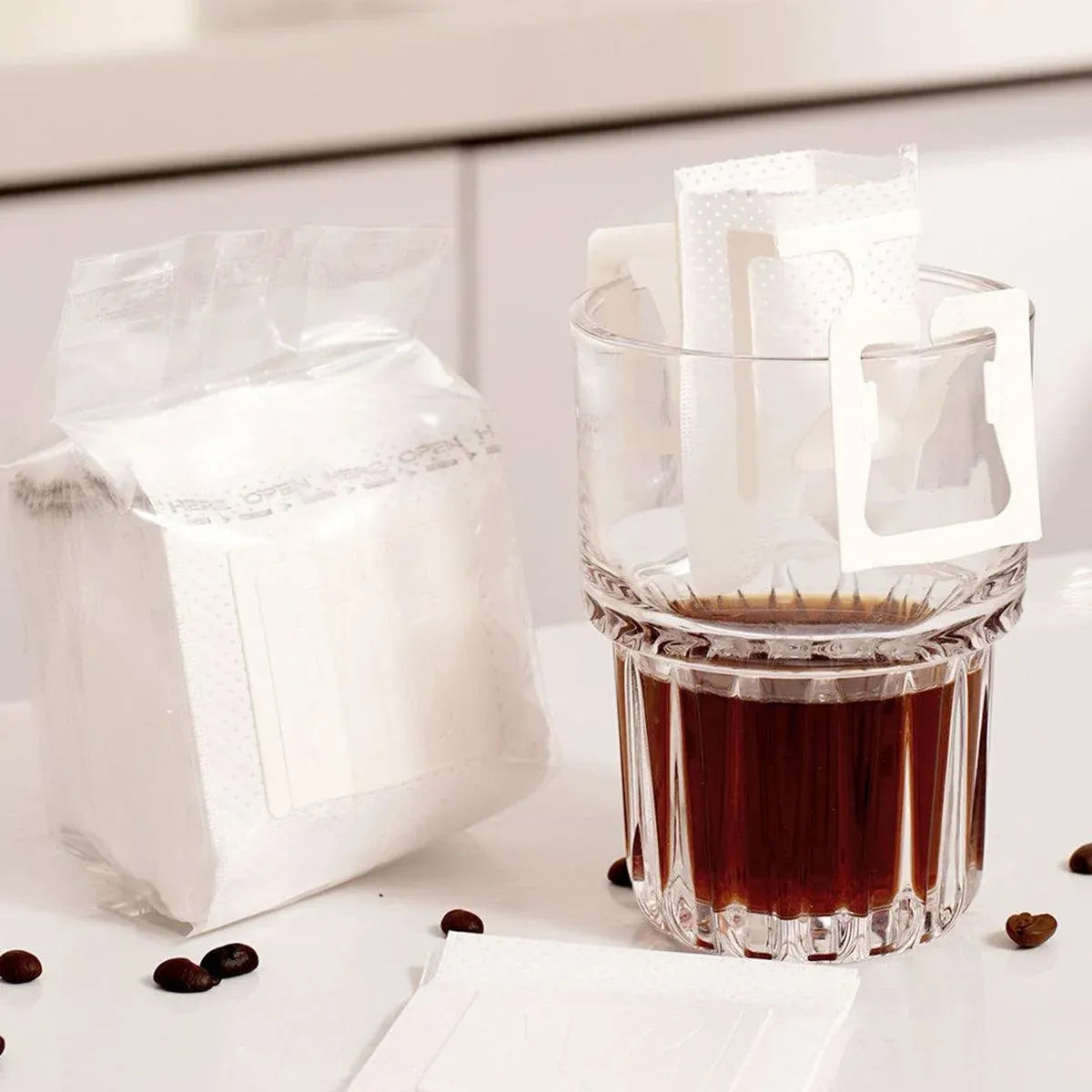 100pcs Hanging Ear Coffee Filter Hand Brew Drip Bag Disposable Coffee Filter
