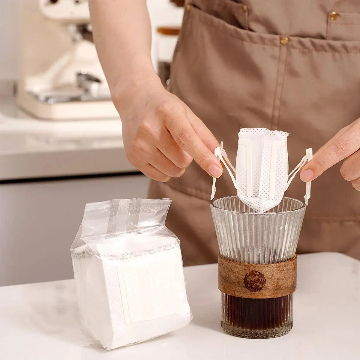 100pcs Hanging Ear Coffee Filter Hand Brew Drip Bag Disposable Coffee Filter
