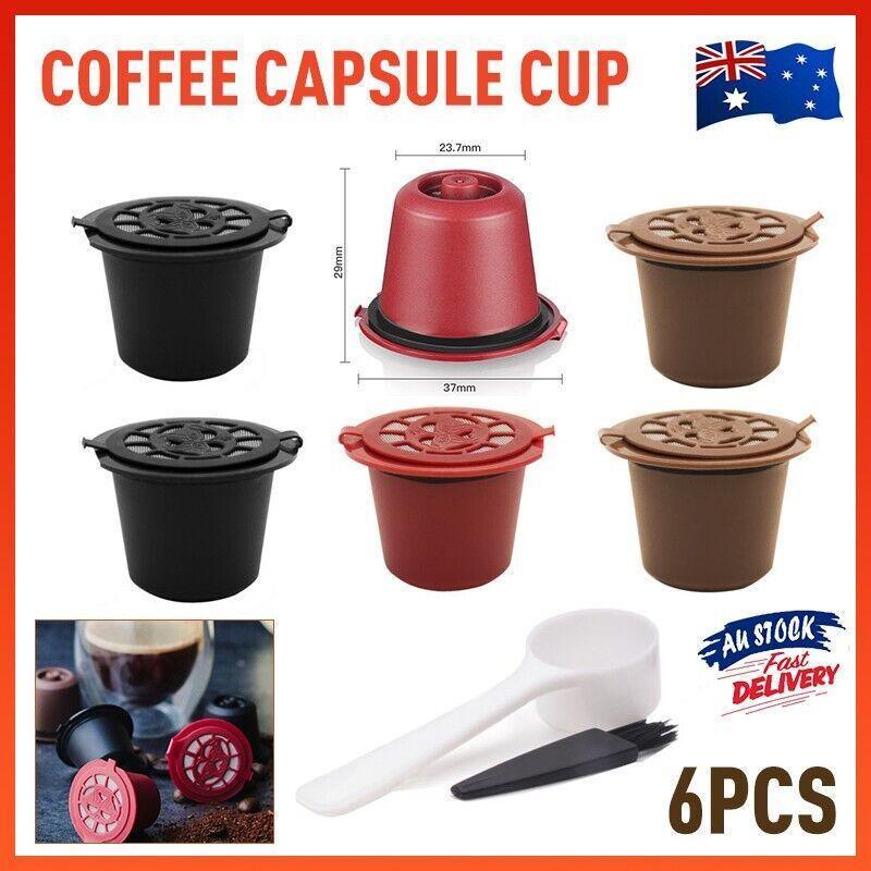 Drinkware: 6Pcs For Nespresso Maker Machine Reusable Filter Coffee Capsule Pods