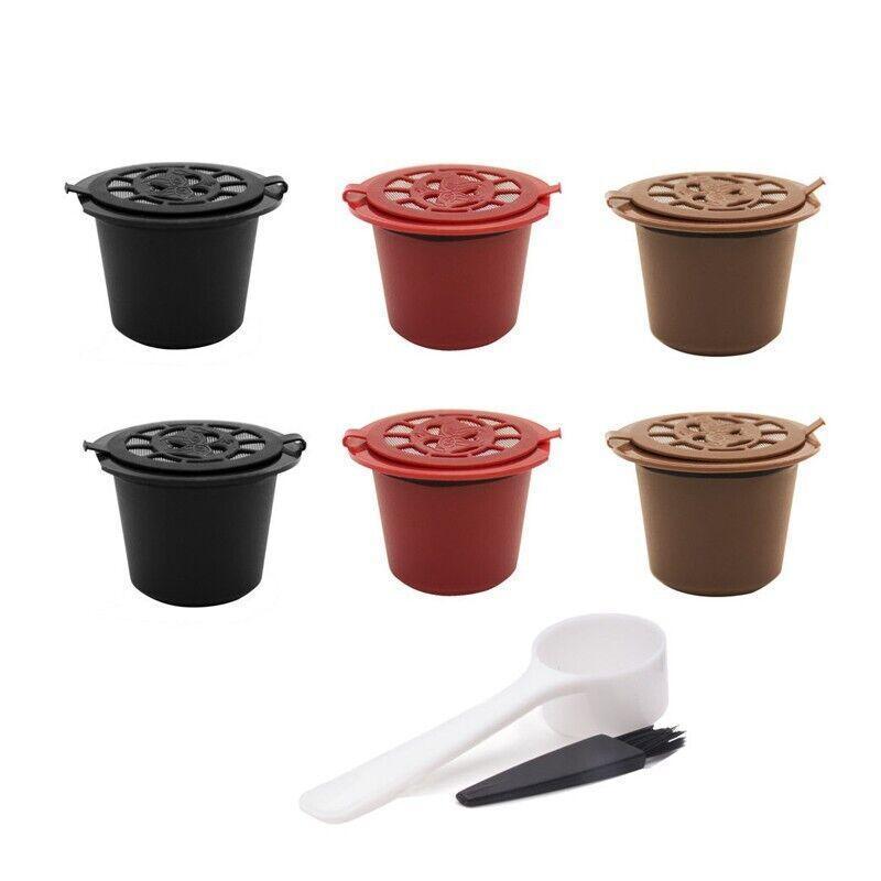 Drinkware: 6Pcs For Nespresso Maker Machine Reusable Filter Coffee Capsule Pods