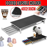 Coffee Machines & Accessories: Coffee Capsule Drawer Holder for 40 Nespresso Pods with Non-Slip Top Rack