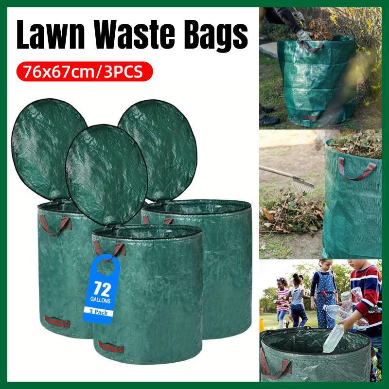 Green Garden Waste Bags with Lids 76 x 67 cm - 3 Pieces