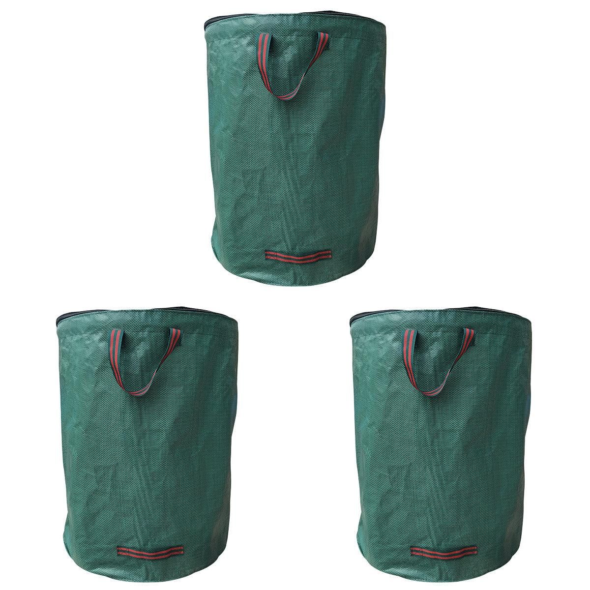 Green Garden Waste Bags with Lids 76 x 67 cm - 3 Pieces