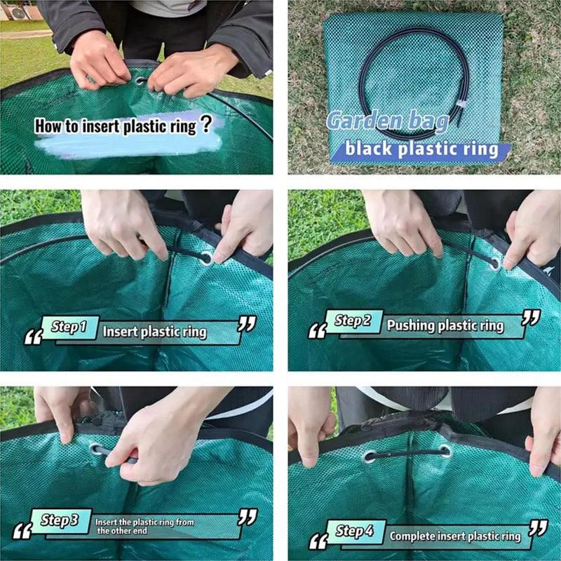 Green Garden Waste Bags with Lids 76 x 67 cm - 3 Pieces