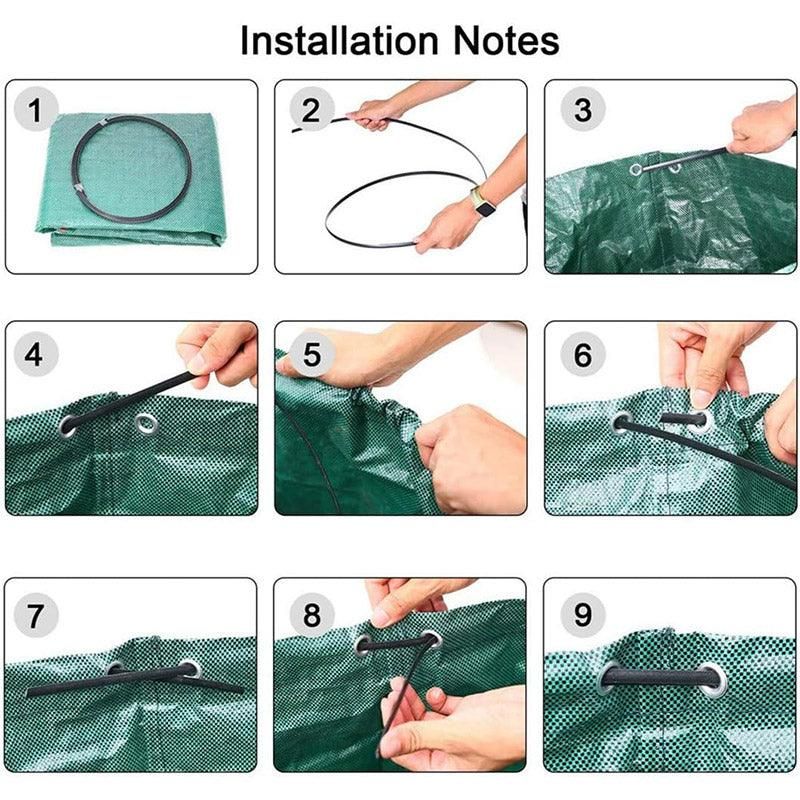 Green Garden Waste Bags with Lids 76 x 67 cm - 3 Pieces