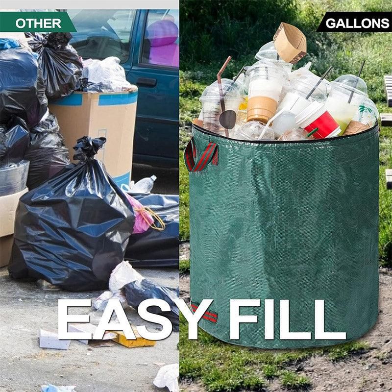 Green Garden Waste Bags with Lids 76 x 67 cm - 3 Pieces