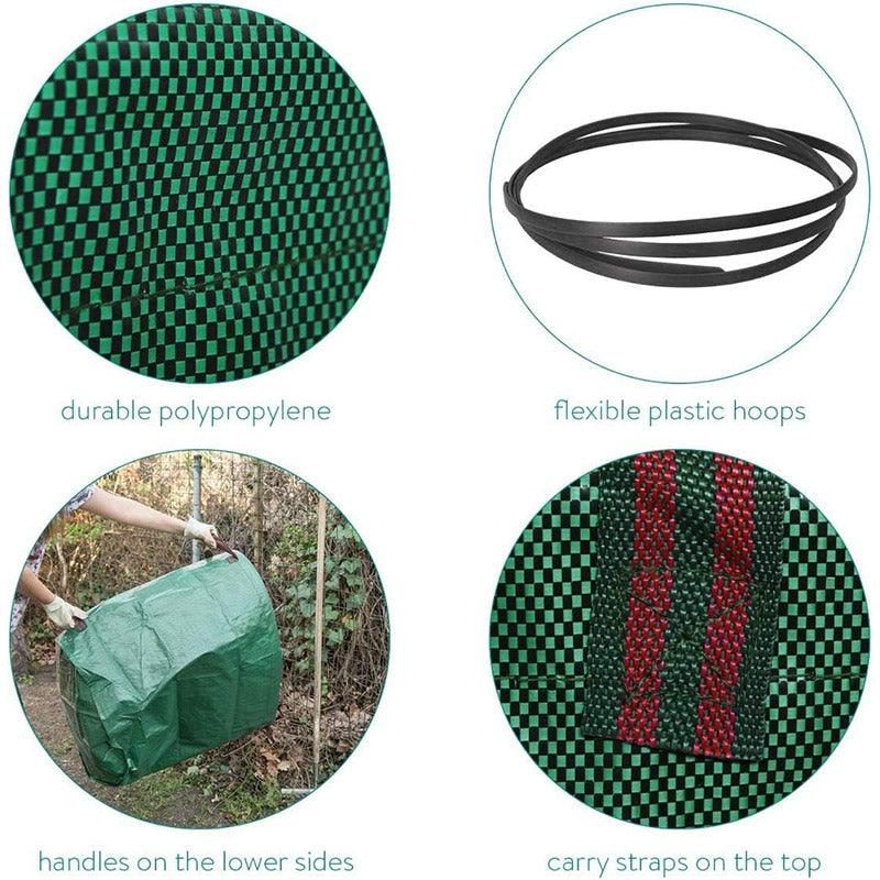 Green Garden Waste Bags with Lids 76 x 67 cm - 3 Pieces