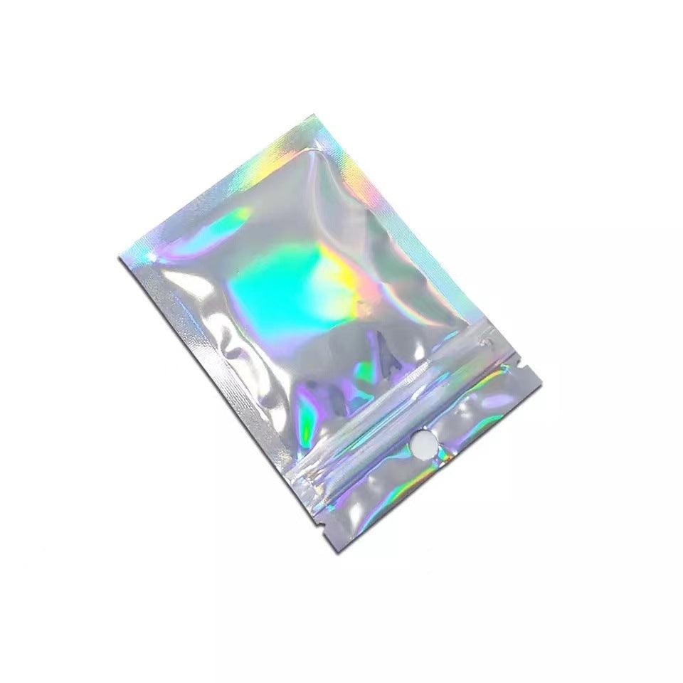 Clothing & Wardrobe Storage: 100/200X Iridescent Zip Bags for Food Storage & Holographic Makeup Pouch - 9*12cm 100PCS