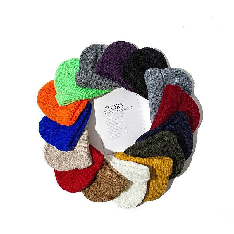 Women's Sleepwear: Men Women Mini Fisherman Beanie Winter Spring Hat Soft Knitted Docker Skull Cap - Army Green