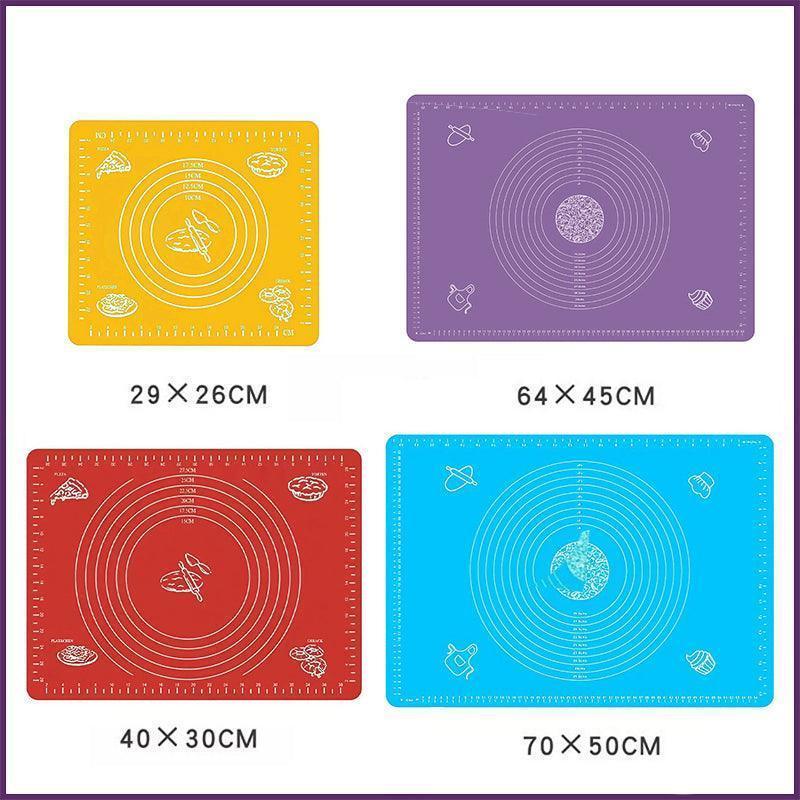 Bakeware & Accessories: Blue Reusable Non-Stick Silicone Rolling Dough Mat Cake Pastry Baking Fondant Sheet - 40*30cm