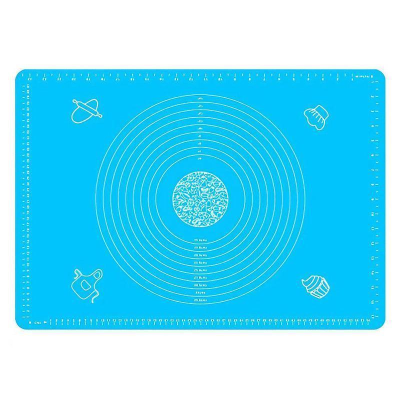 Bakeware & Accessories: Blue Reusable Non-Stick Silicone Rolling Dough Mat Cake Pastry Baking Fondant Sheet - 40*30cm