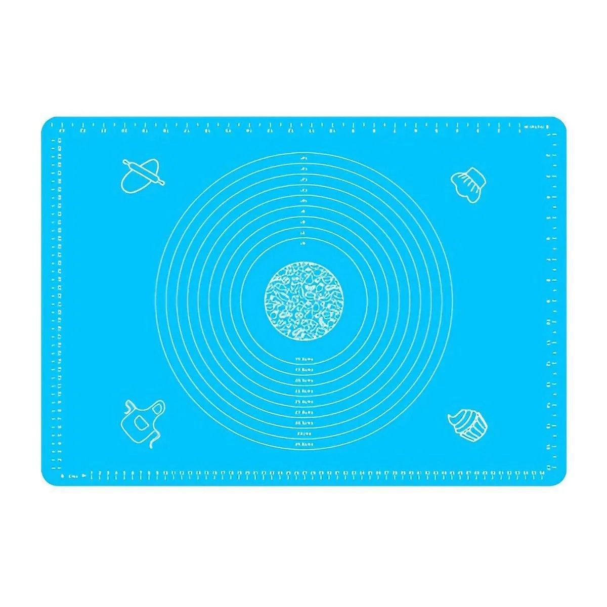 Bakeware & Accessories: Blue Reusable Non-Stick Silicone Rolling Dough Mat Cake Pastry Baking Fondant Sheet - 64*45cm