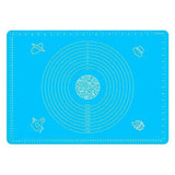 Bakeware & Accessories: Blue Reusable Non-Stick Silicone Rolling Dough Mat Cake Pastry Baking Fondant Sheet - 64*45cm