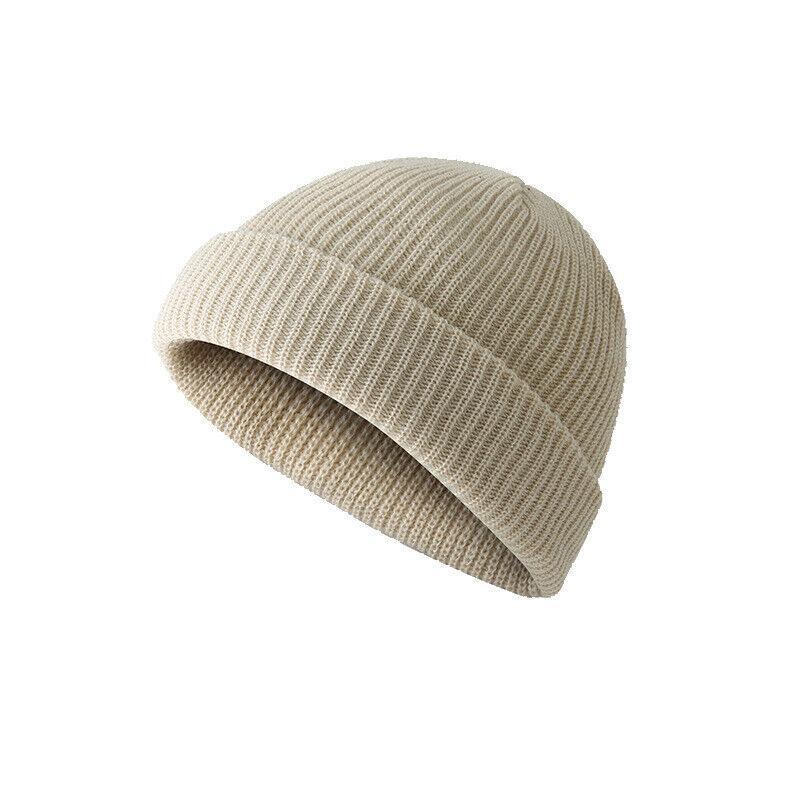 Women's Sleepwear: Men Women Mini Fisherman Beanie Winter Spring Hat Soft Knitted Docker Skull Cap - Khaki
