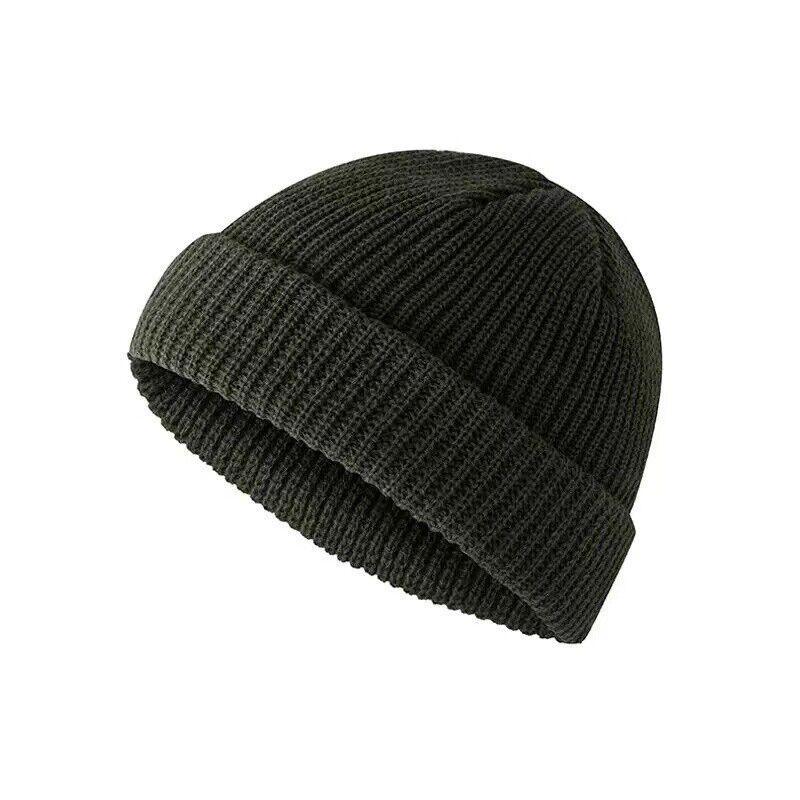 Women's Sleepwear: Men Women Mini Fisherman Beanie Winter Spring Hat Soft Knitted Docker Skull Cap - Khaki