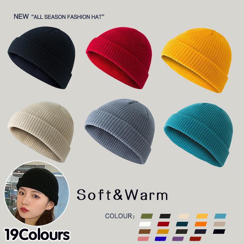 Women's Sleepwear: Men Women Mini Fisherman Beanie Winter Spring Hat Soft Knitted Docker Skull Cap - Navy