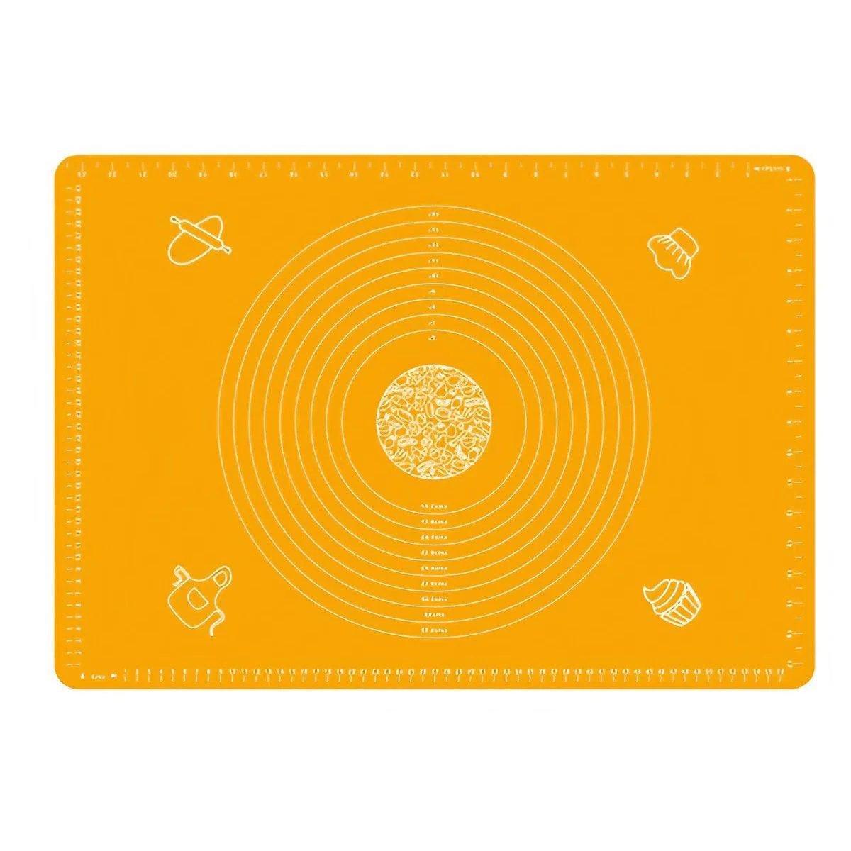 Bakeware & Accessories: Orange Reusable Non-Stick Silicone Rolling Dough Mat Cake Pastry Baking Fondant Sheet - 29*26cm