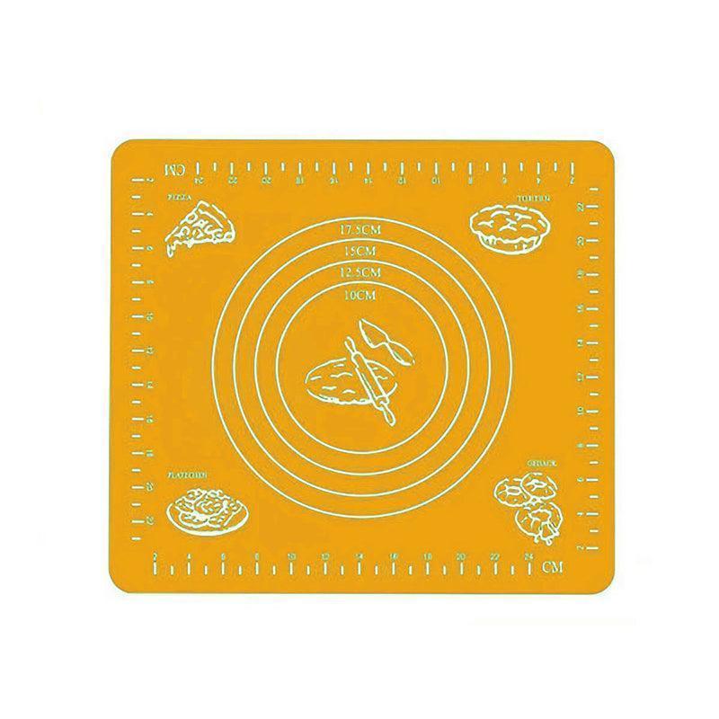 Bakeware & Accessories: Orange Reusable Non-Stick Silicone Rolling Dough Mat Cake Pastry Baking Fondant Sheet - 29*26cm