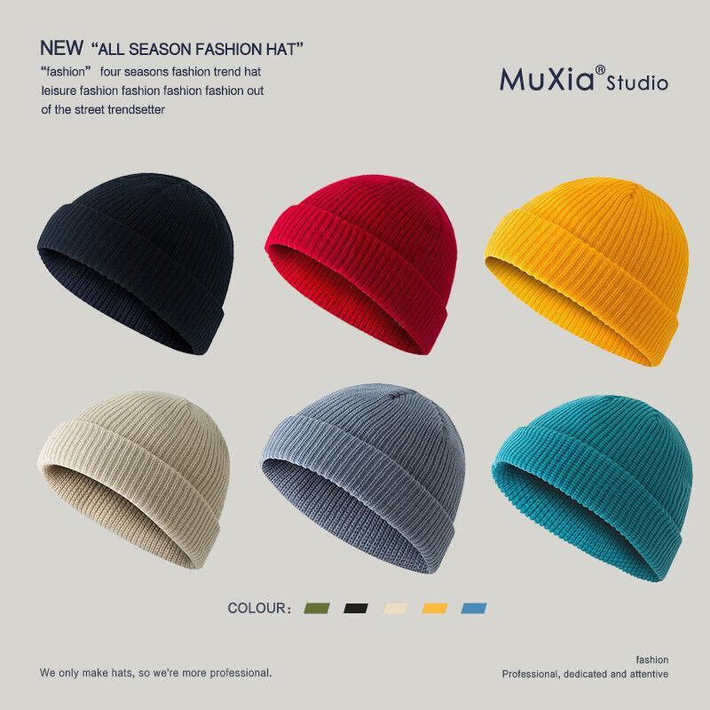Women's Sleepwear: Men Women Mini Fisherman Beanie Winter Spring Hat Soft Knitted Docker Skull Cap - Orange