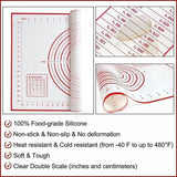 Bakeware & Accessories: Non-Stick Silicone Baking Mat Rolling Cake Dough Scale Pastry Clay Fondant Sheet - Red 60*40cm