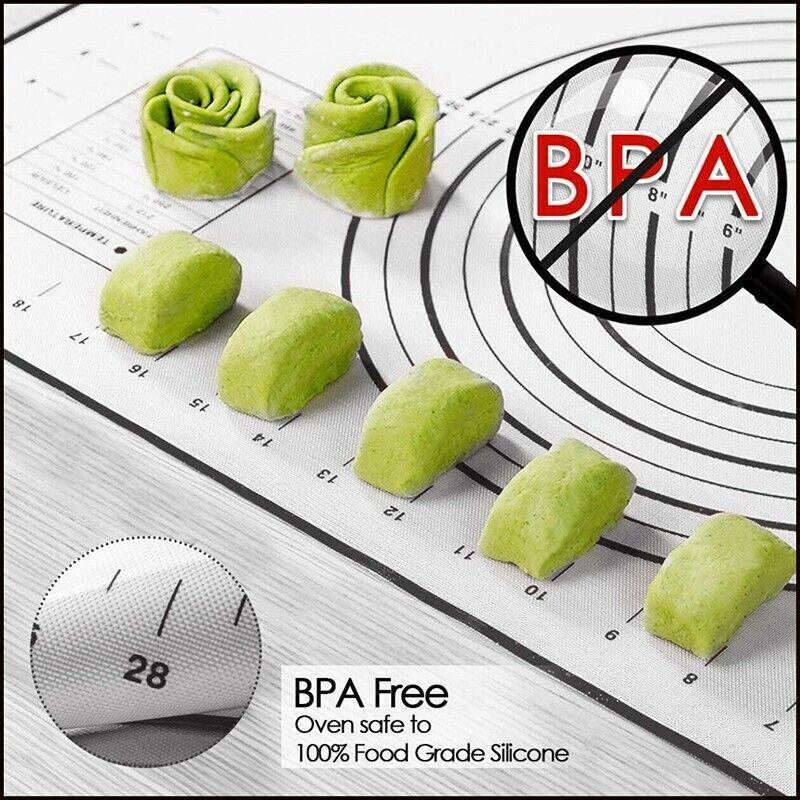 Bakeware & Accessories: Non-Stick Silicone Baking Mat Rolling Cake Dough Scale Pastry Clay Fondant Sheet - Red 60*40cm