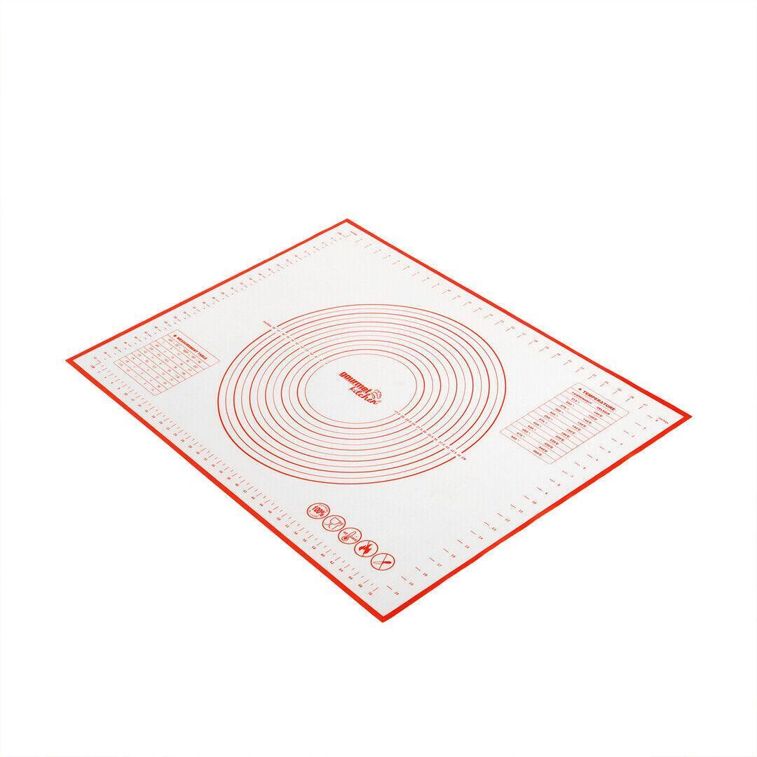 Bakeware & Accessories: Non-Stick Silicone Baking Mat Rolling Cake Dough Scale Pastry Clay Fondant Sheet - Red 60*40cm