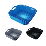 Air Fryer Silicone Pot Basket Liner Non Stick Reusable Baking Tray Accessories - Grey