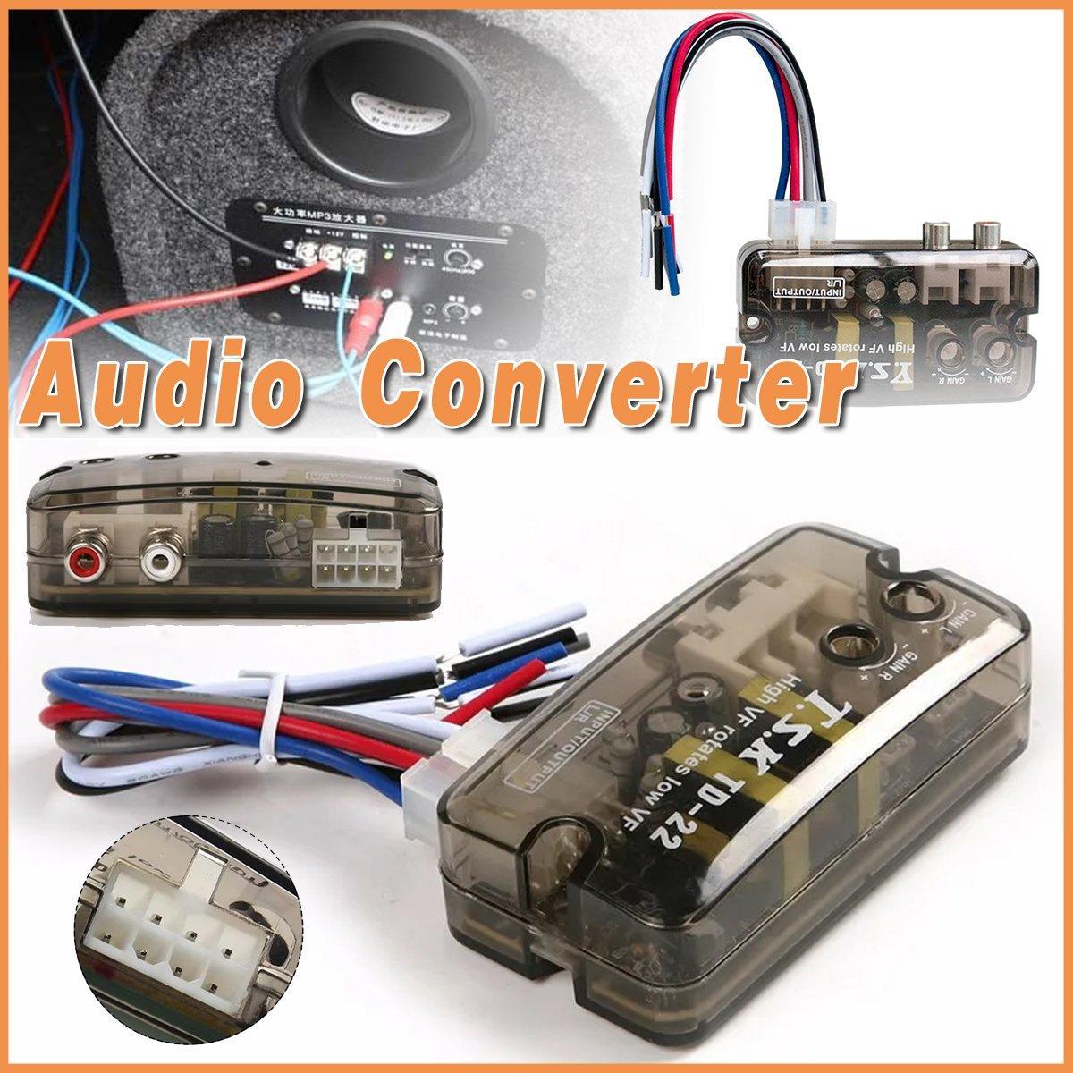Automotive Parts: Car High to Low Frequency Converter Auto Stereo Line Speaker Level Adapter TD22