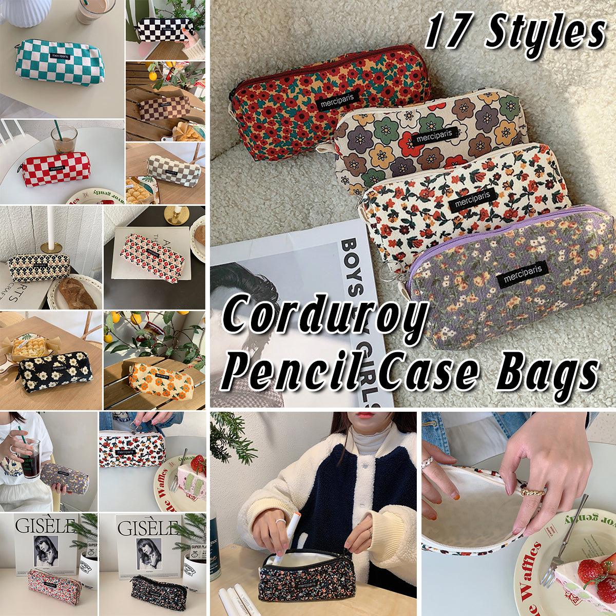 Cosmetic & Toiletry Bags: Large Capacity Pencil Case Organiser Bag Stationery Holder School Travel Pouch - Cartoon Flowers