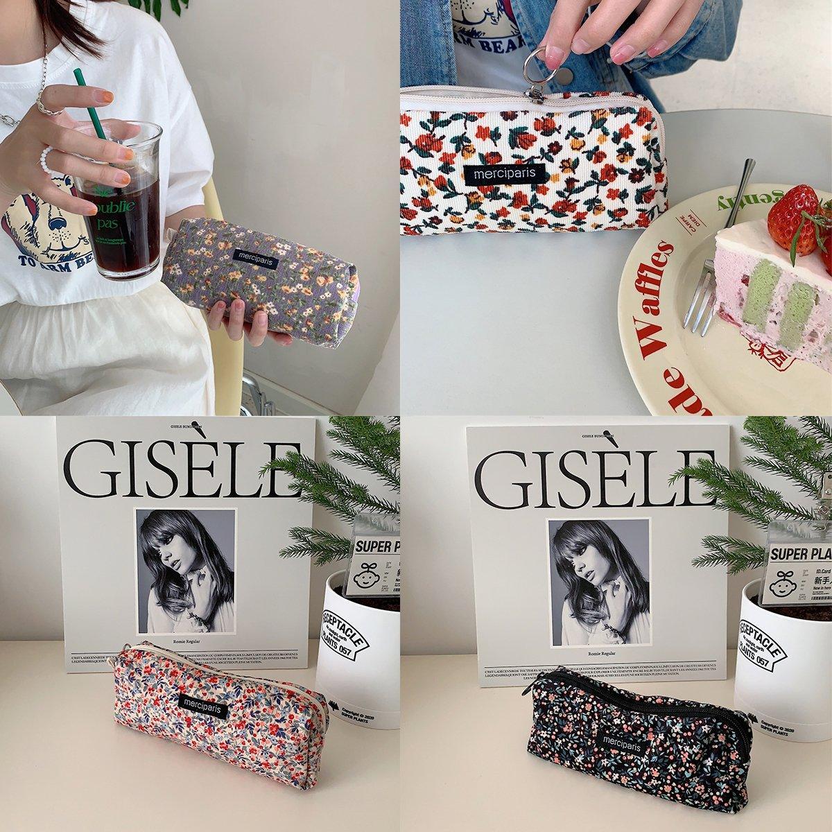 Cosmetic & Toiletry Bags: Large Capacity Pencil Case Organiser Bag Stationery Holder School Travel Pouch - Green Beige Plaid