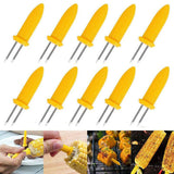 BBQ Tools: BBQ Corn Holders Set of 10 Reusable Stainless Steel Skewers for Kitchen and Grill
