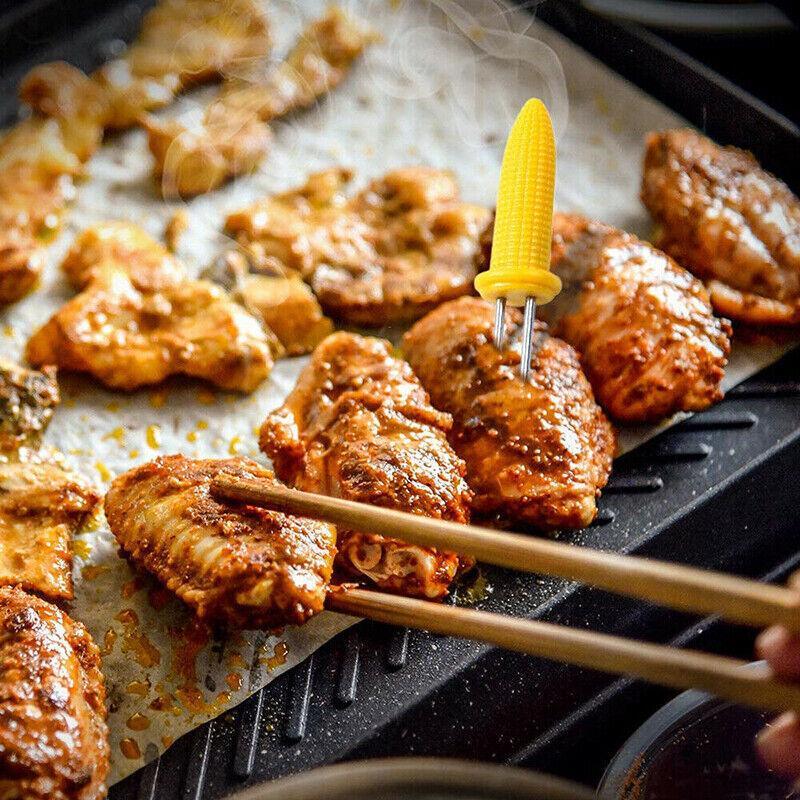 BBQ Tools: BBQ Corn Holders Set of 10 Reusable Stainless Steel Skewers for Kitchen and Grill