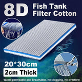 Aquarium Filters & Pumps: Aquarium 8D Filter Cotton Fish Tank Water Purification Sponge Material Pad