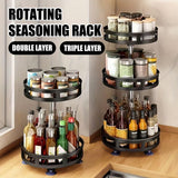 Storage Boxes: Kitchen Rotating Spice Rack Triple Layer Countertop Organizer Storage Shelf - Double Layer