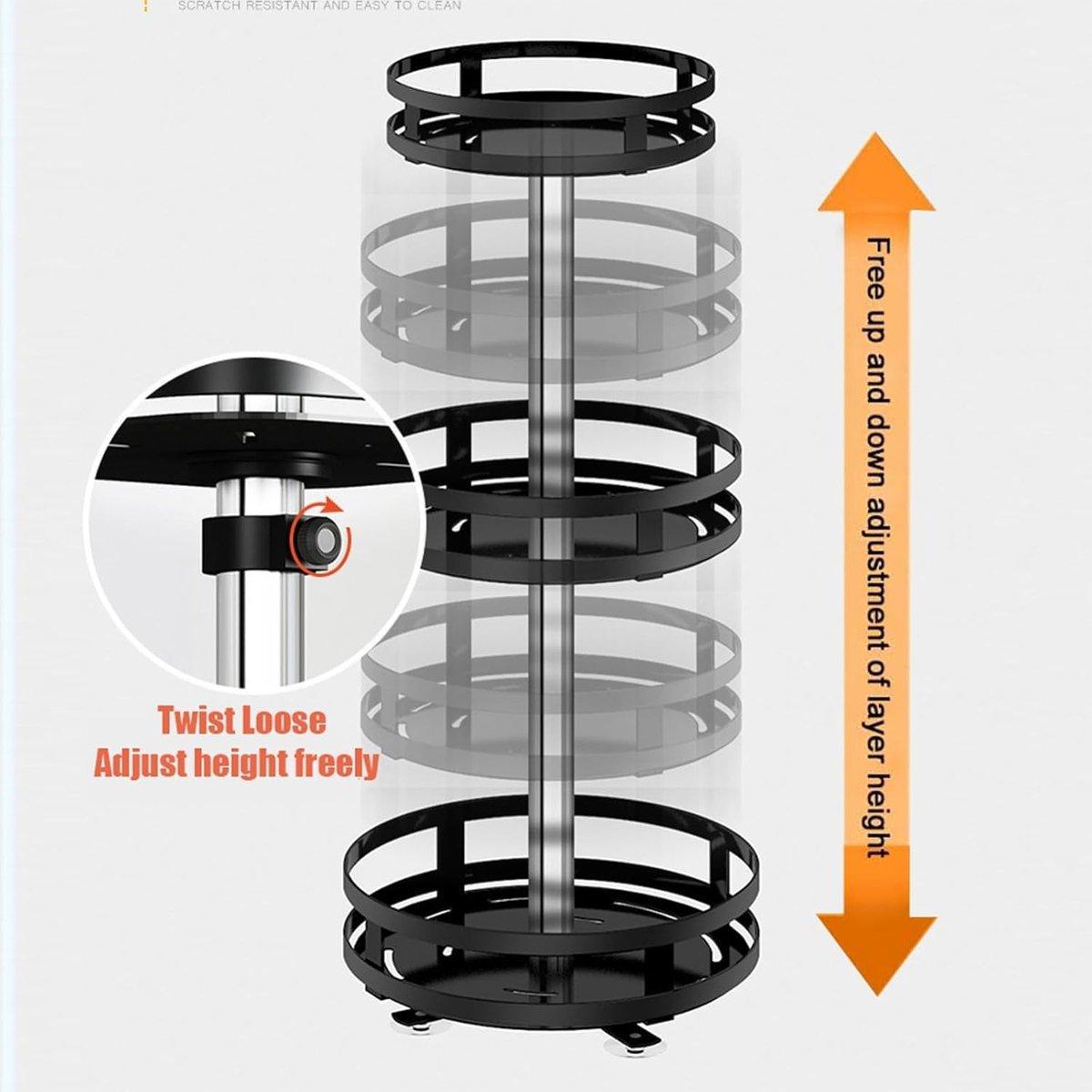 Kitchen Rotating Spice Rack Triple Layer Countertop Organizer Storage Shelf - Double Layer