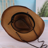 Women's Sleepwear: Outdoor Western Cowboy Hat Unisex Straw Hat Visor Hats Big Wide Brim Hat Summer - Khaki