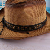 Women's Sleepwear: Outdoor Western Cowboy Hat Unisex Straw Hat Visor Hats Big Wide Brim Hat Summer - Khaki