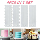 Bakeware & Accessories: 4Pcs Cake Decorating Icing Smoother Edge Frosting Scraper Comb Pastry Spatulas