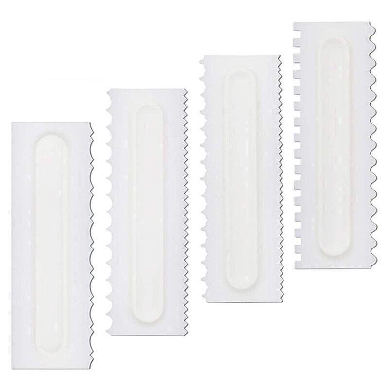Bakeware & Accessories: 4Pcs Cake Decorating Icing Smoother Edge Frosting Scraper Comb Pastry Spatulas