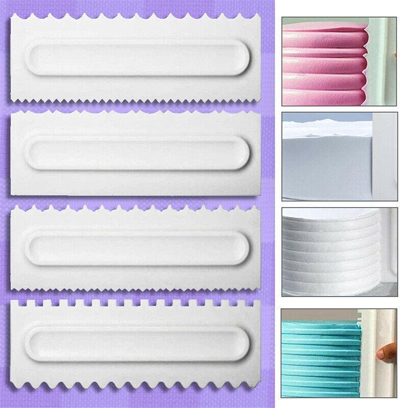 Bakeware & Accessories: 4Pcs Cake Decorating Icing Smoother Edge Frosting Scraper Comb Pastry Spatulas
