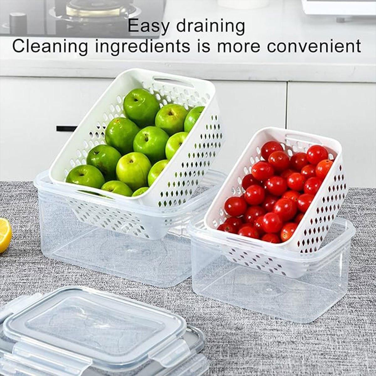 3PCS Food Storage Container Set Fridge Microwave Plastic Safe Fresh Keeping Box