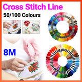Arts & Crafts: 50/100 Colours Colourful Egyptian Cross Stitch Cotton Embroidery Threads - 50PCS (50 Colours)