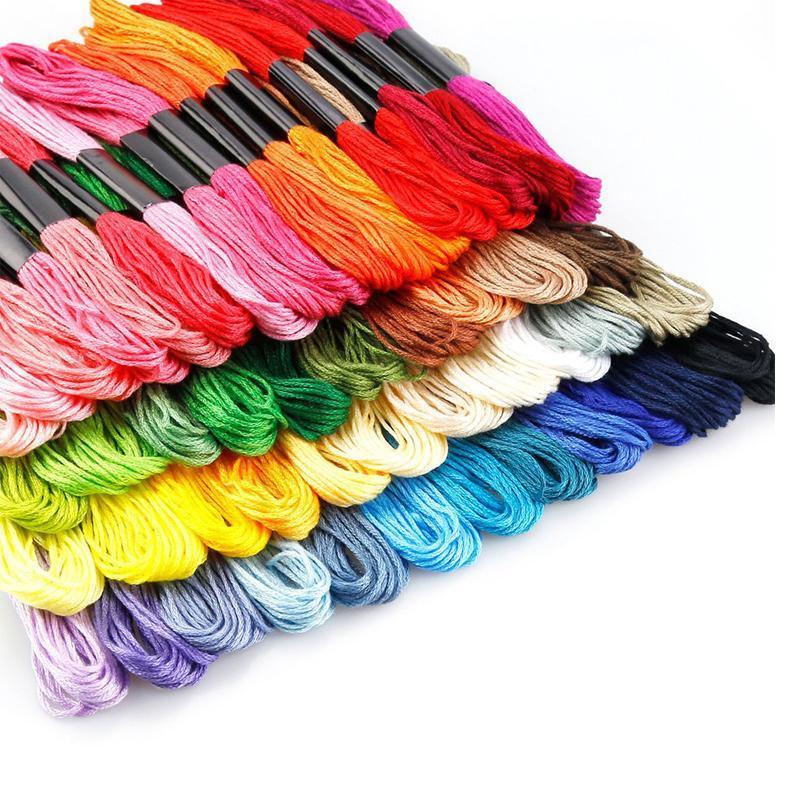 Arts & Crafts: 50/100 Colours Colourful Egyptian Cross Stitch Cotton Embroidery Threads - 50PCS (50 Colours)