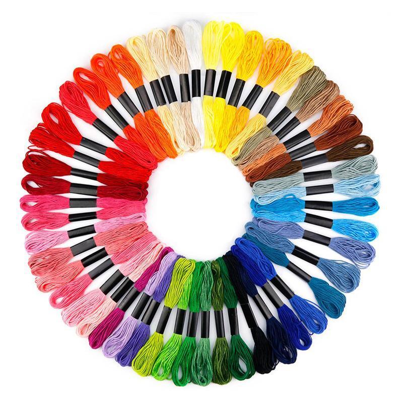 Arts & Crafts: 50/100 Colours Colourful Egyptian Cross Stitch Cotton Embroidery Threads - 50PCS (50 Colours)
