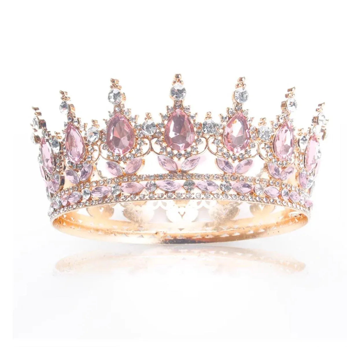 Pink Tiara Crown for Bride Wedding Birthday Bar Mitzvah Party Accessories