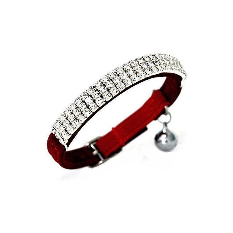 Pet Grooming Supplies: Suede Adjustable Pet Collar with Rhinestone for Cat Puppy 5 Colours Quick Release - Blue