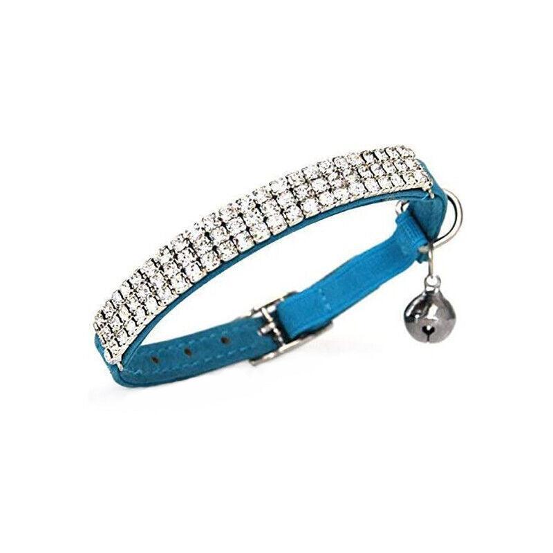 Pet Grooming Supplies: Suede Adjustable Pet Collar with Rhinestone for Cat Puppy 5 Colours Quick Release - Pink