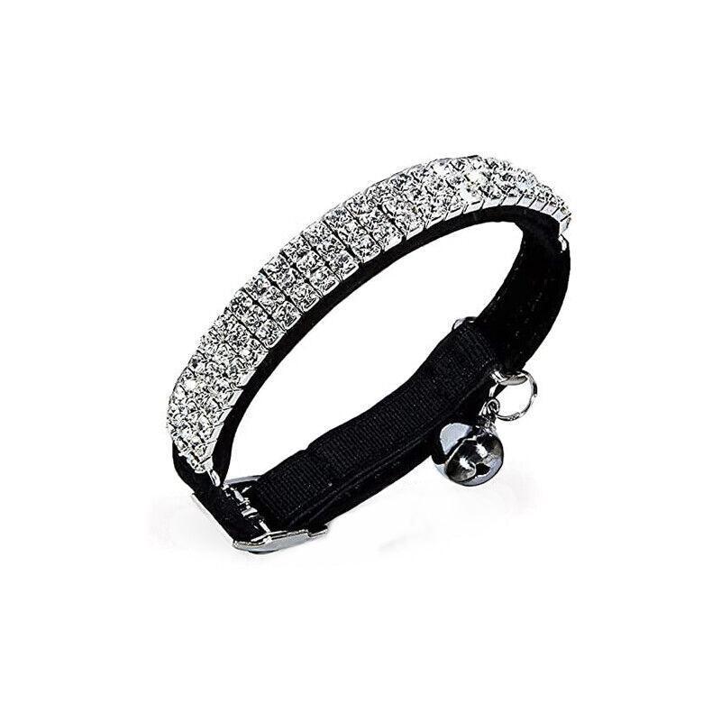 Pet Grooming Supplies: Suede Adjustable Pet Collar with Rhinestone for Cat Puppy 5 Colours Quick Release - Pink